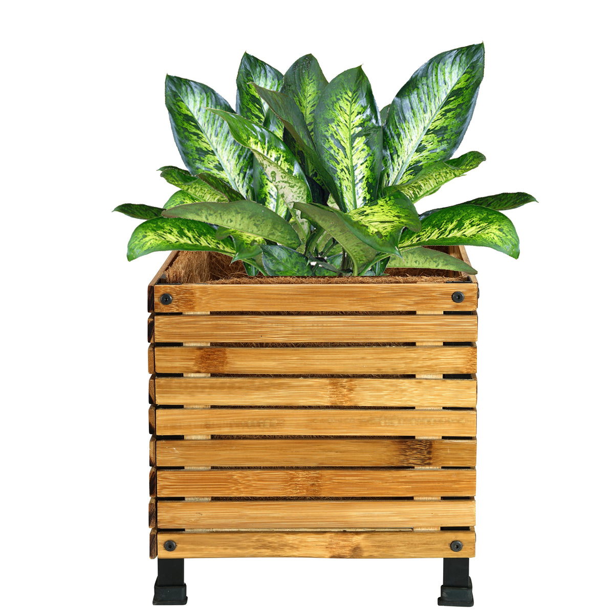 Bamboe Plantenbak Vierkant - Caramel - Tali - 36 x 36 x 38