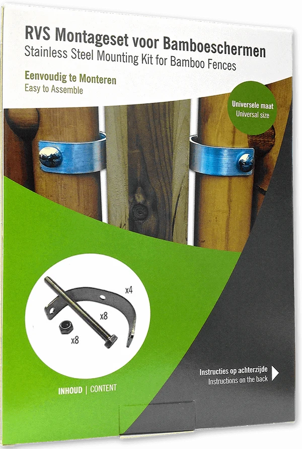 RVS Montageset voor Bamboe Schermen