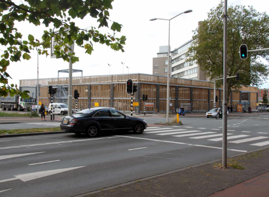 Bamboe Gevelbekleding parkeergarage in Den Haag