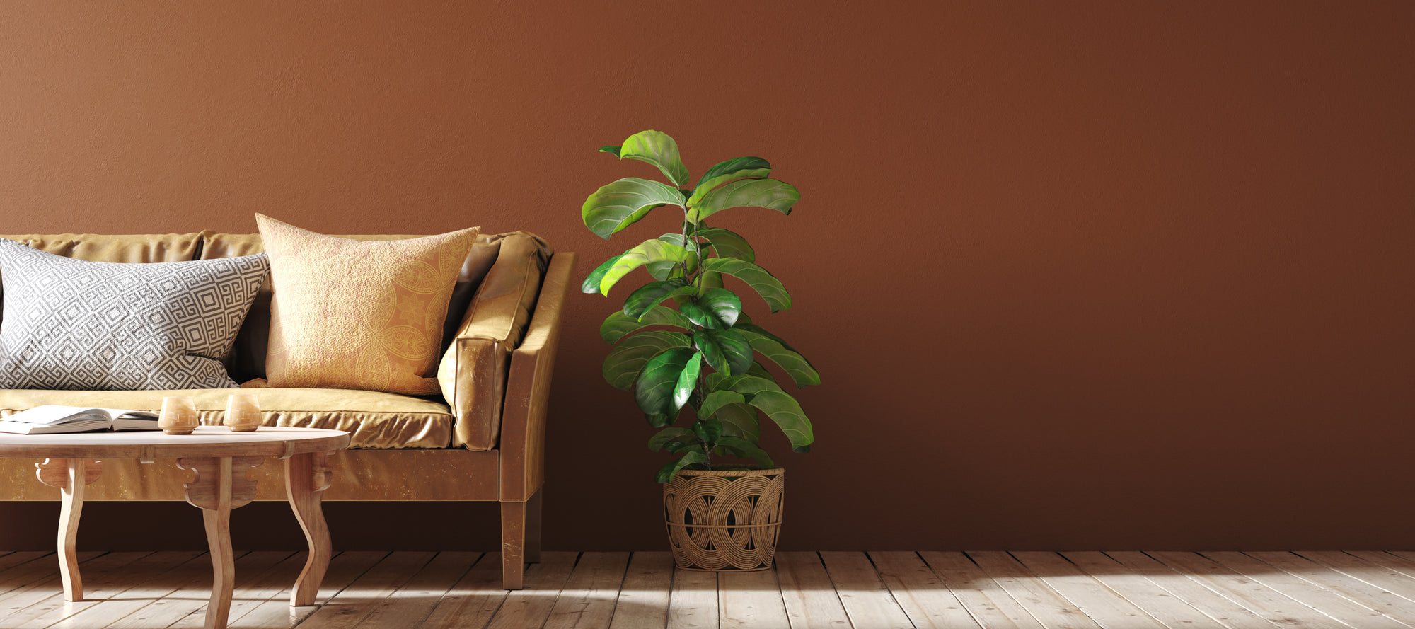 Interieur inspiratie: terracotta kleur en bamboe