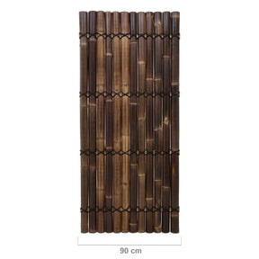Bambus-Zaun Halbrund Dunkel
