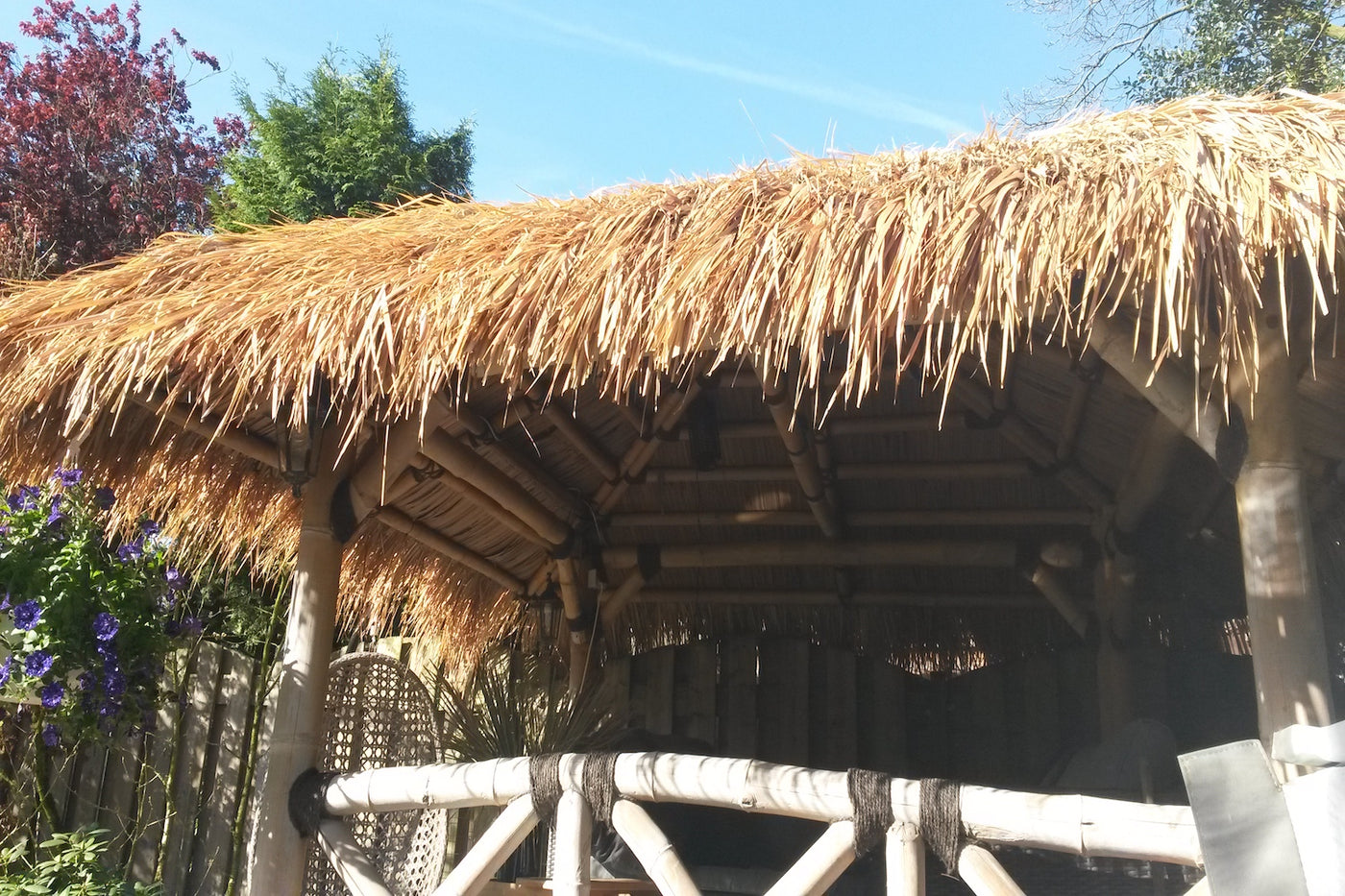 Rouleaux de chaume de palmier artificiel, chaume de toit de paille, stores  de