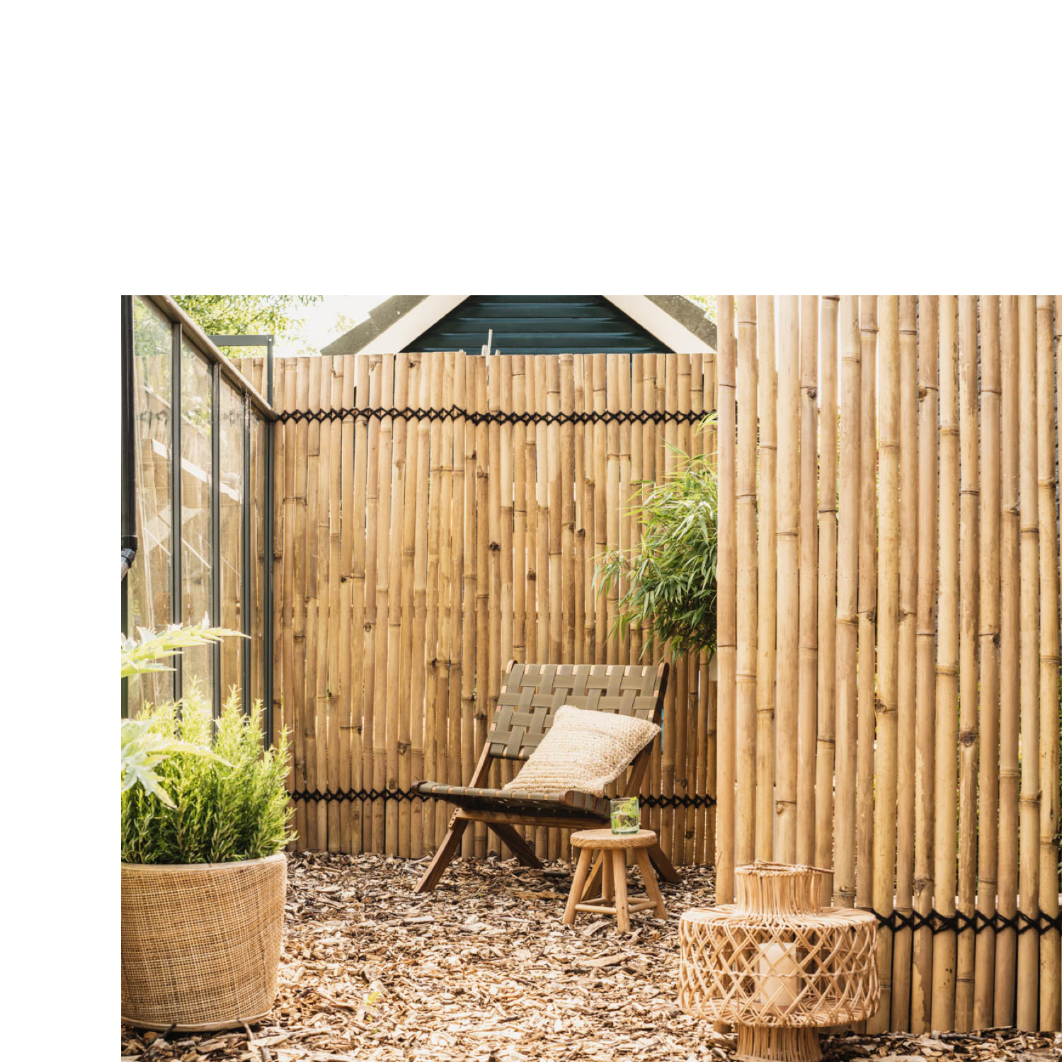 Pannello di recinzione in canne spesse di bambù naturale 3m x 1m