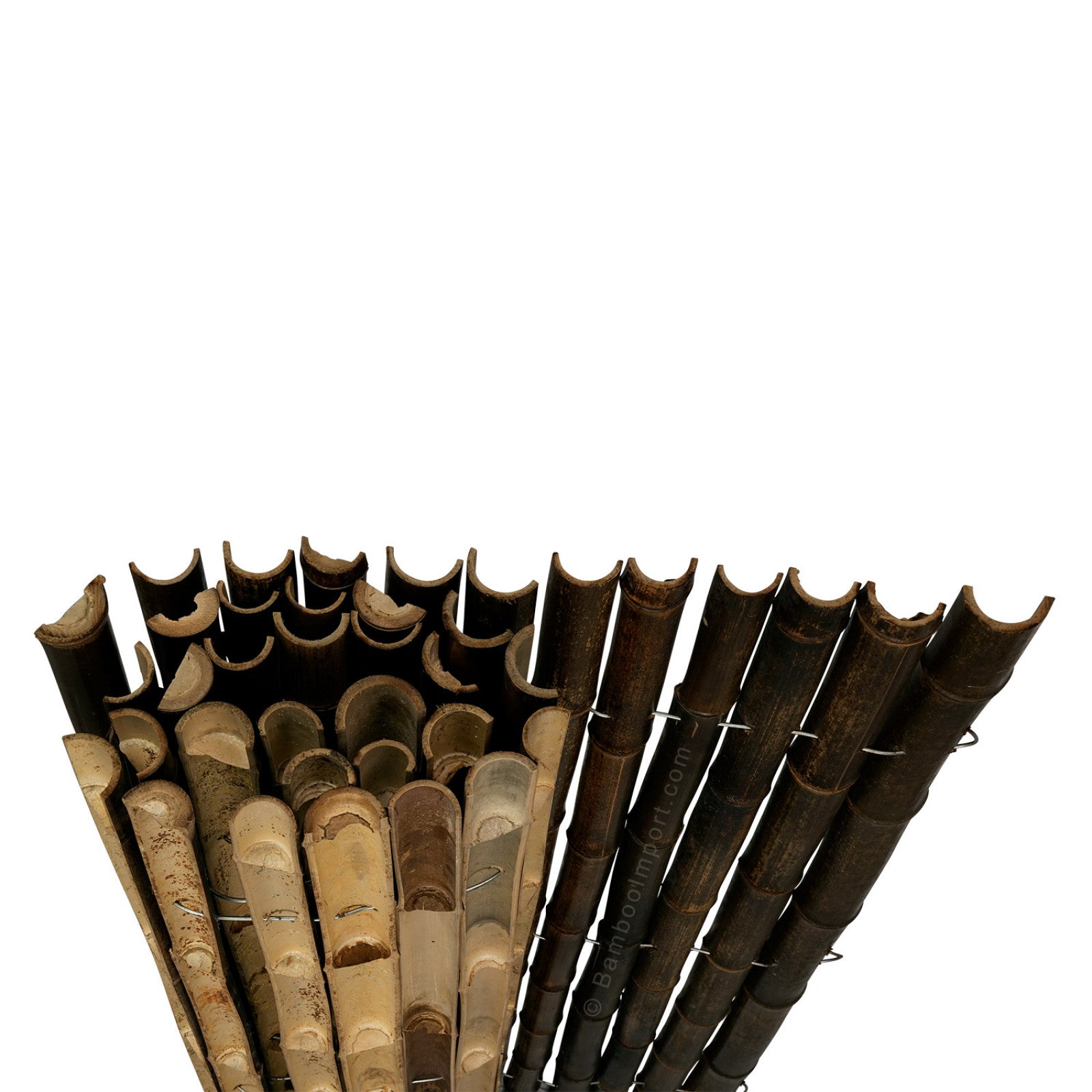 Rotolo di Recinzione di Bambù Mezzo Tondo Scuro