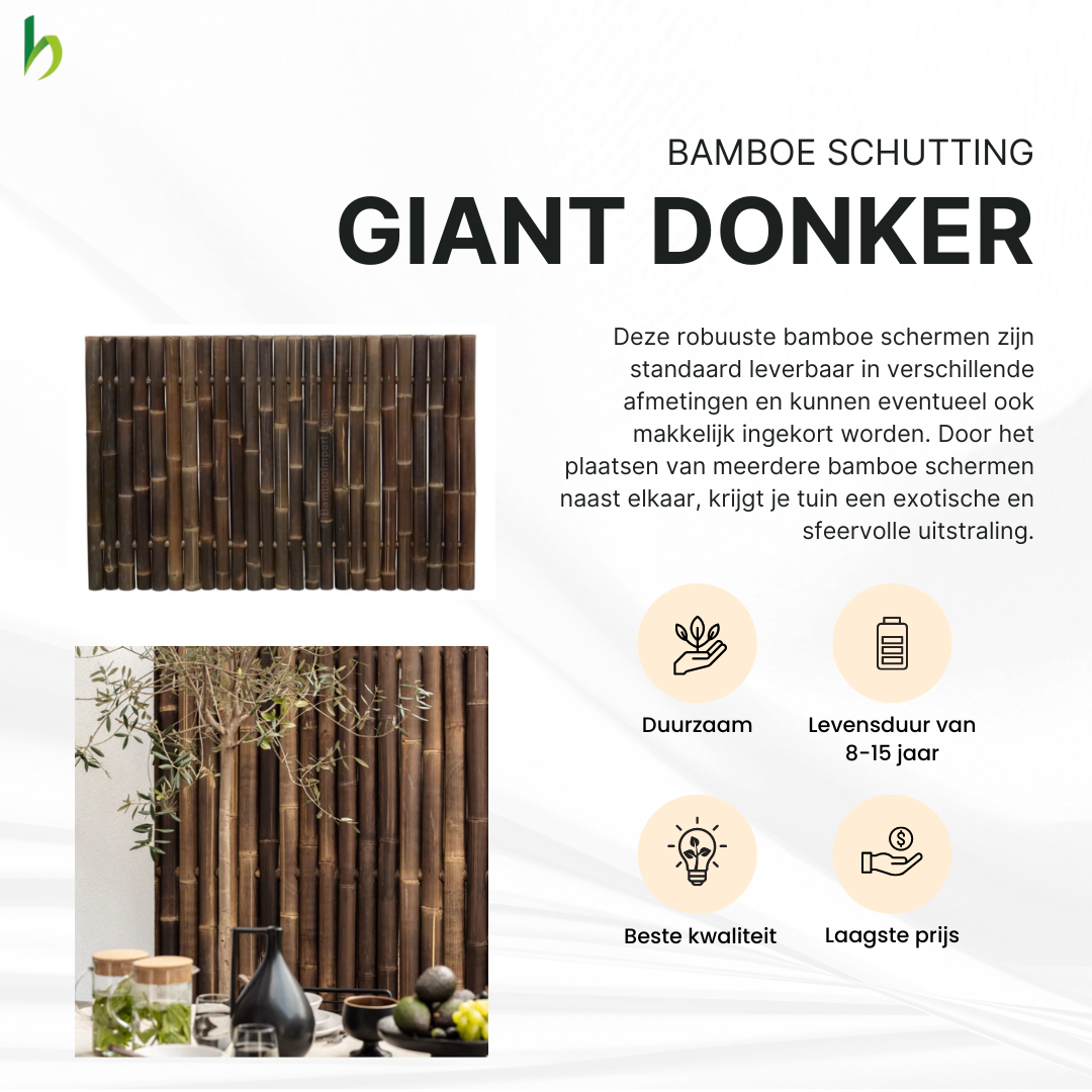 Bamboe Schutting Giant Donker - Java
