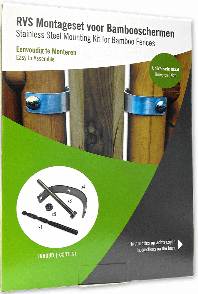 Kit de montaje de acero inoxidable para vallas de jardín de bambú