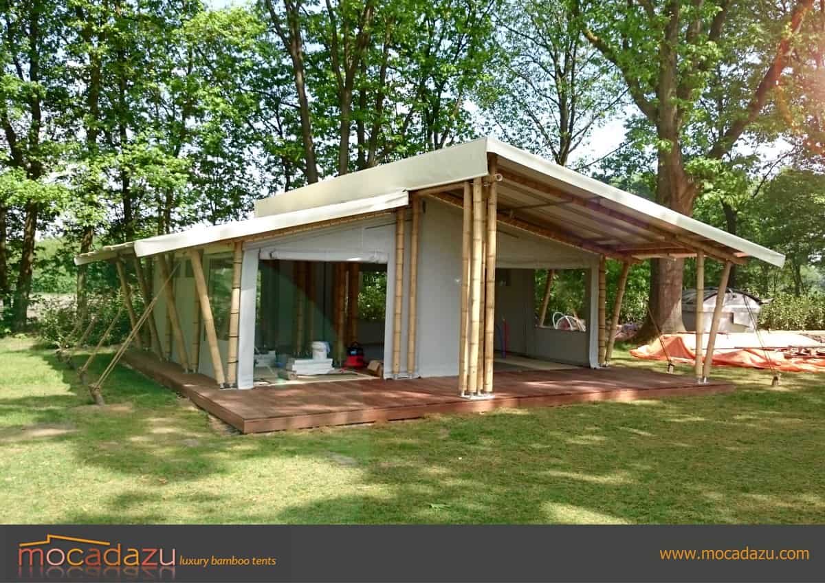 luksusowy bambusowy namiot z baldachimem konstrukcja 2